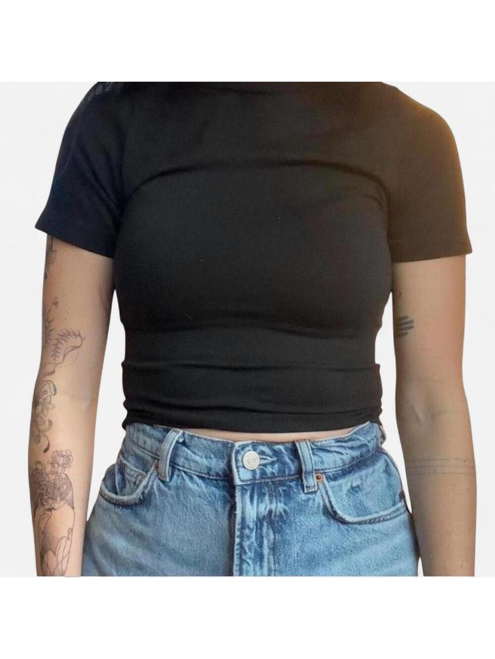 A New Day Women's Black Crop-top